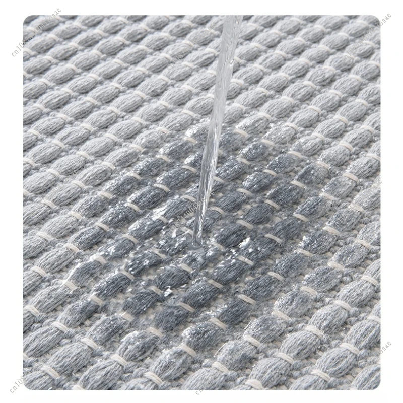 Alfombra de baño tejida premium con borlas, absorbente y duradera