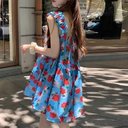 Somenie vestido de tirantes finos floral con volantes veraniego