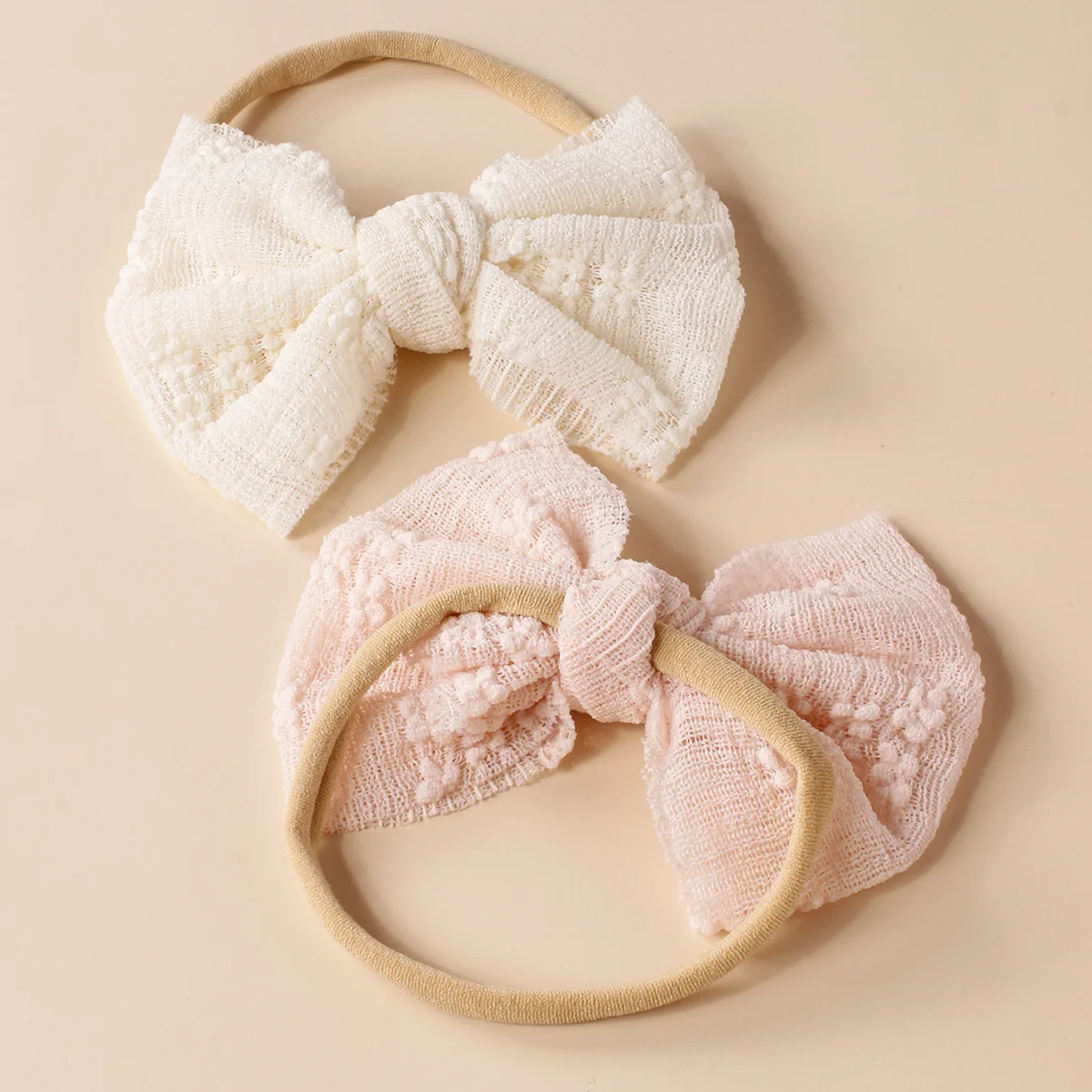 Diadema bebé elástica de gasa con lazo jacquard unisex - imagen 4