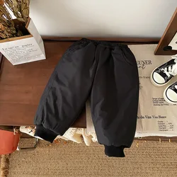 Pantalones acolchados de invierno para niños y niñas, térmicos