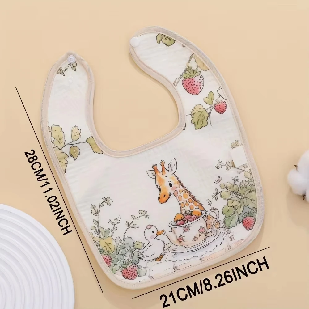 Baberos impermeables de algodón para bebé con cuello ajustable - imagen 5