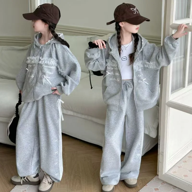 Conjunto de abrigo niña invierno – Dos piezas suave y abrigado - imagen 3