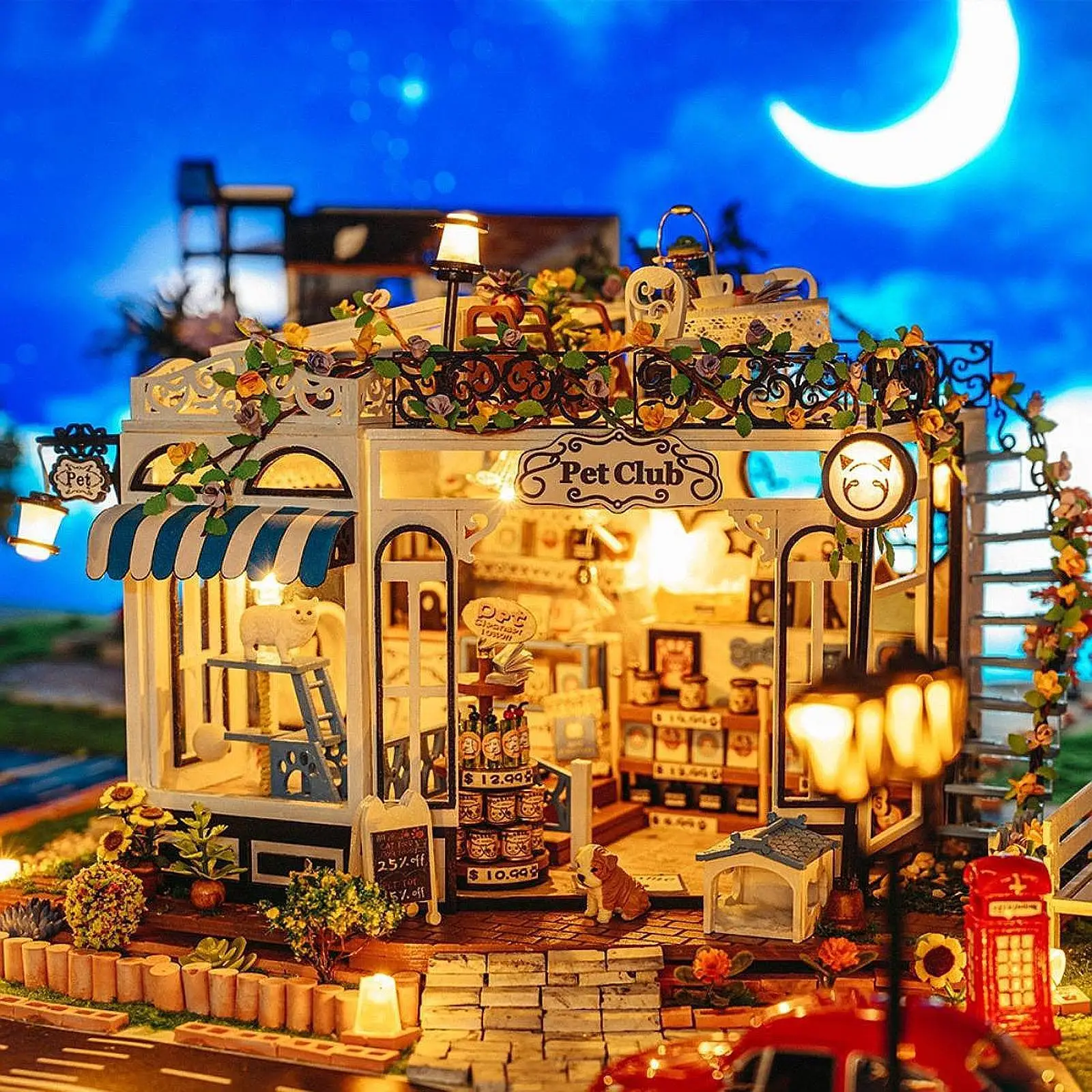 Casa de muñecas de madera en miniatura para manualidades - imagen 4
