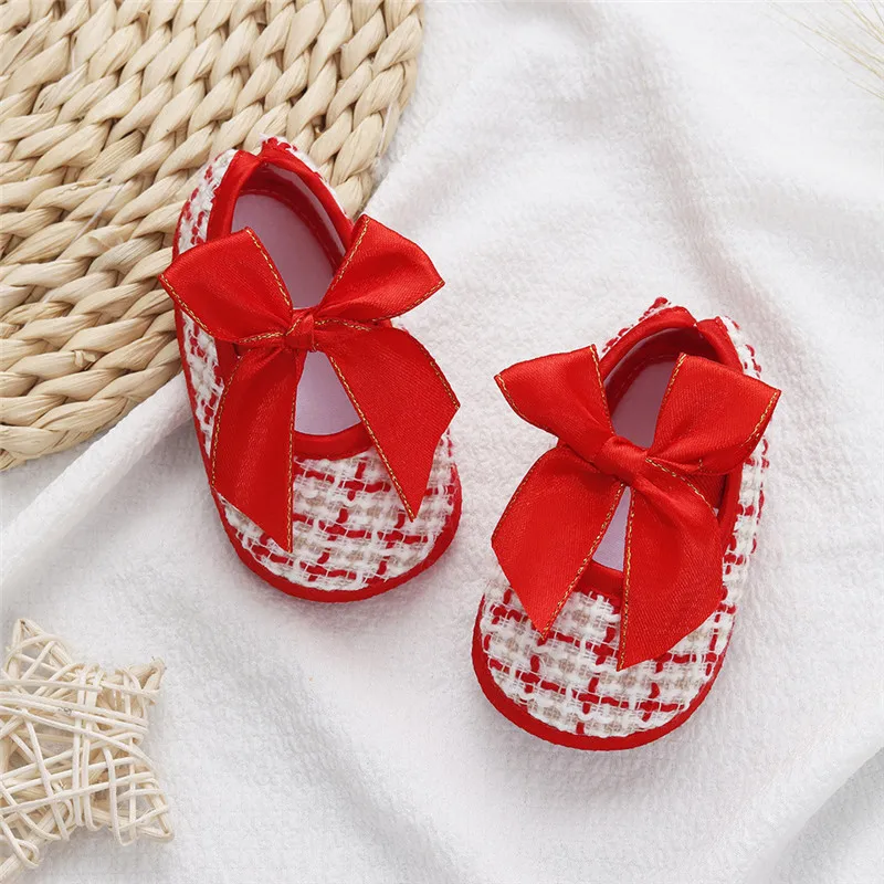 Zapatos de bebé planos antideslizantes con lazo para niñas - imagen 5