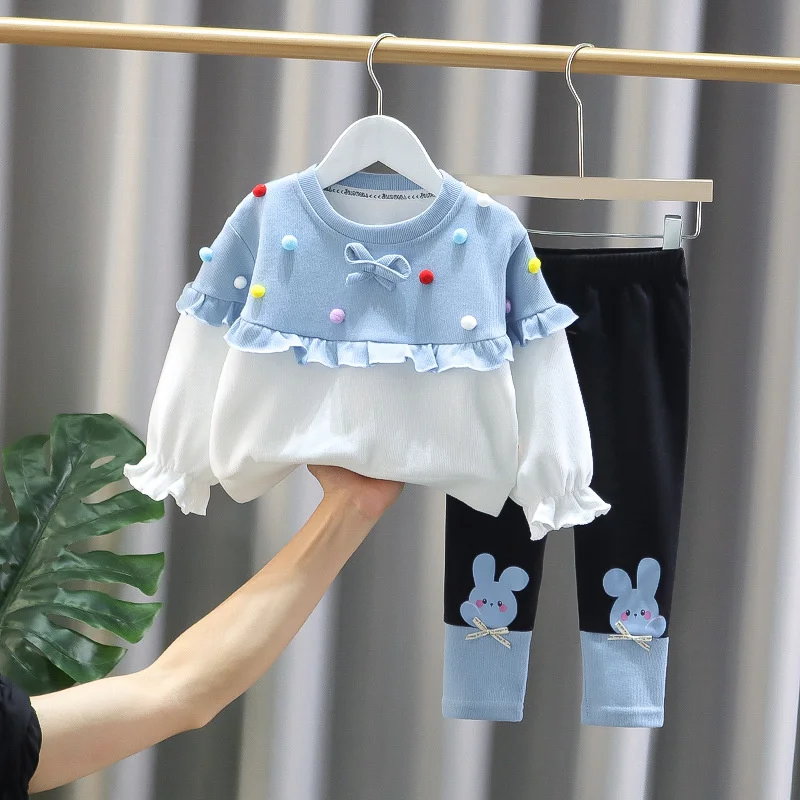 Conjunto chándal de algodón para niña incluye camiseta y pantalón - imagen 3