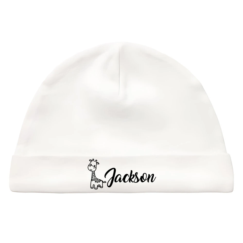 Gorro recién nacido personalizado algodón monograma a prueba de viento