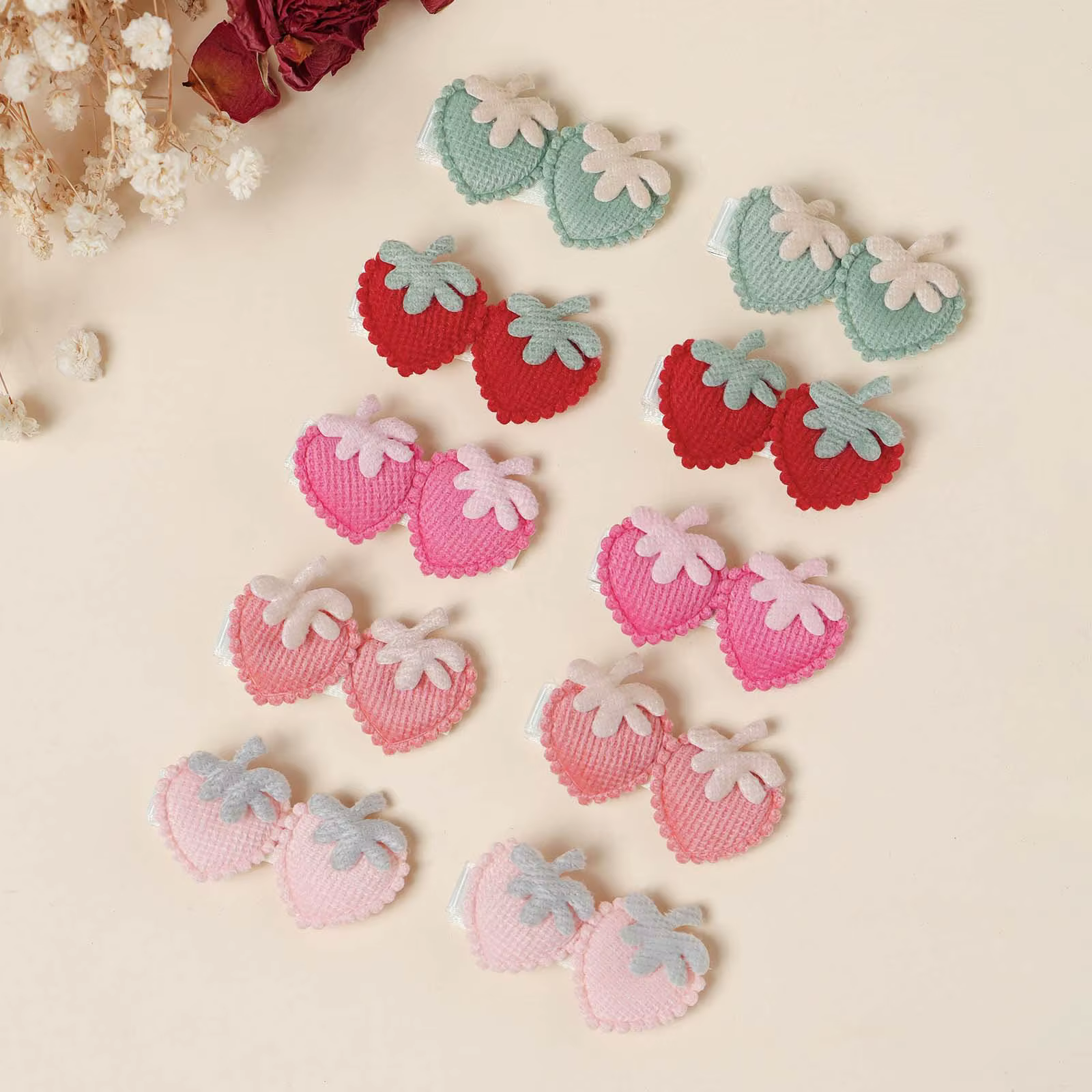 Diseños variados de frutas y flores para peinados infantiles