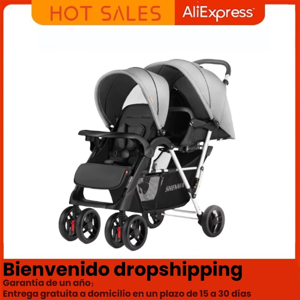 Cochecito ligero para gemelos – Plegable y compacto - imagen 2