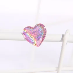 Pegatinas 3D con cristales y purpurina en corazón–estrella