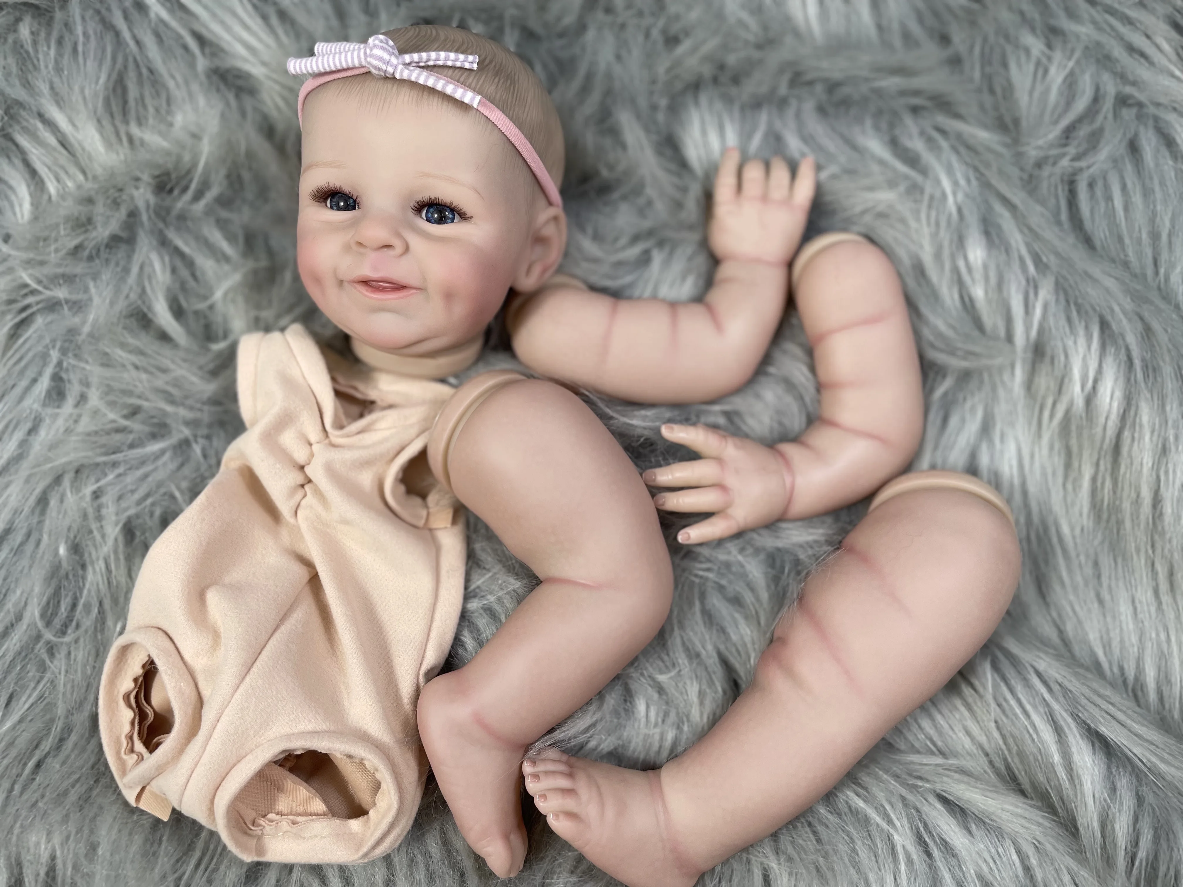 Shaya 21 pulgadas Kit muñeco reborn realista con ojos azules 3D - imagen 5