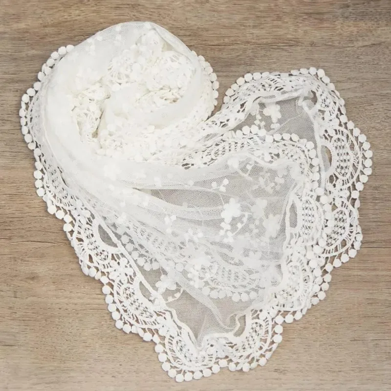 Manta de encaje para recién nacido con capas delicadas en fotos - imagen 5