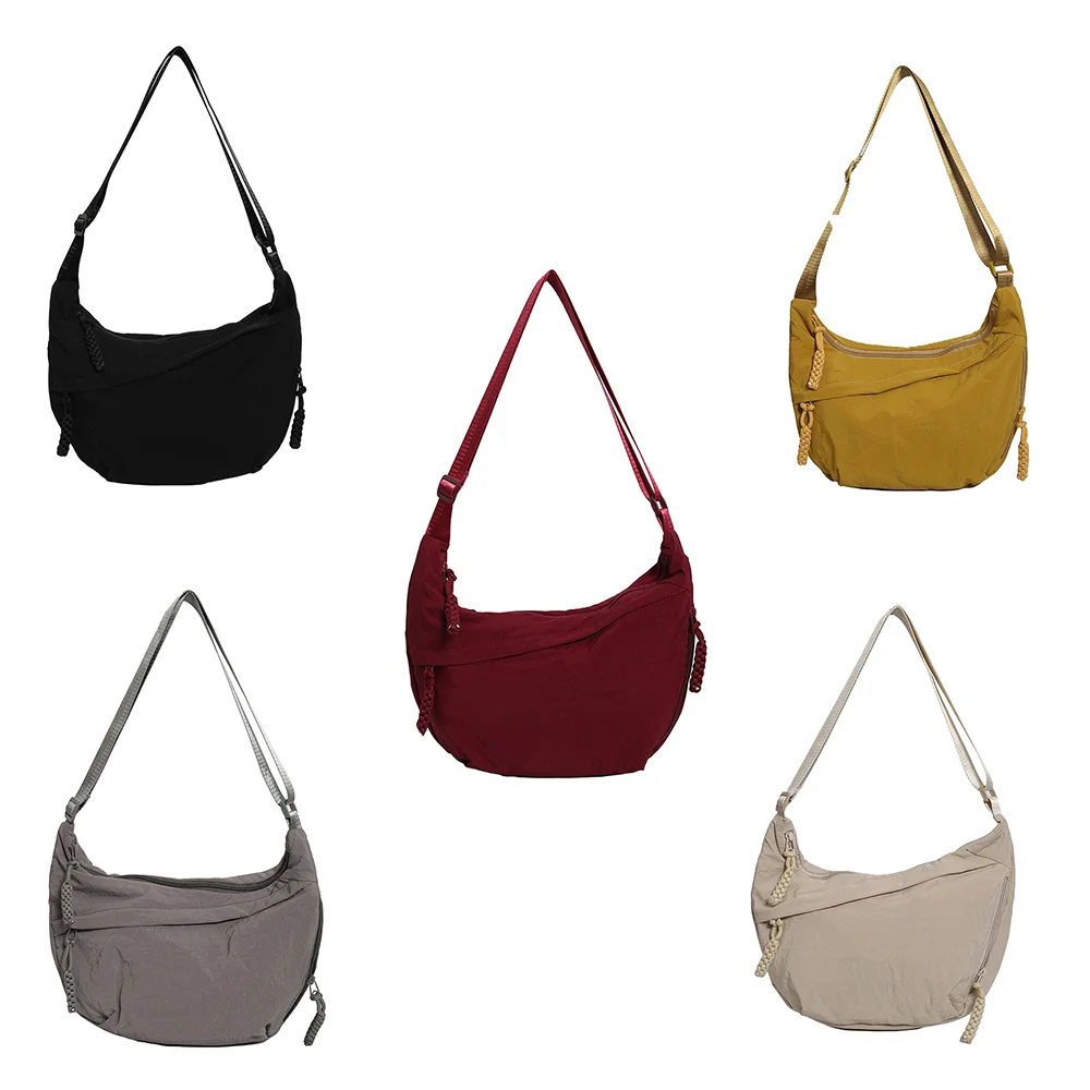 Bolso de hombro lona para mujer color sólido casual diario urbano - imagen 5