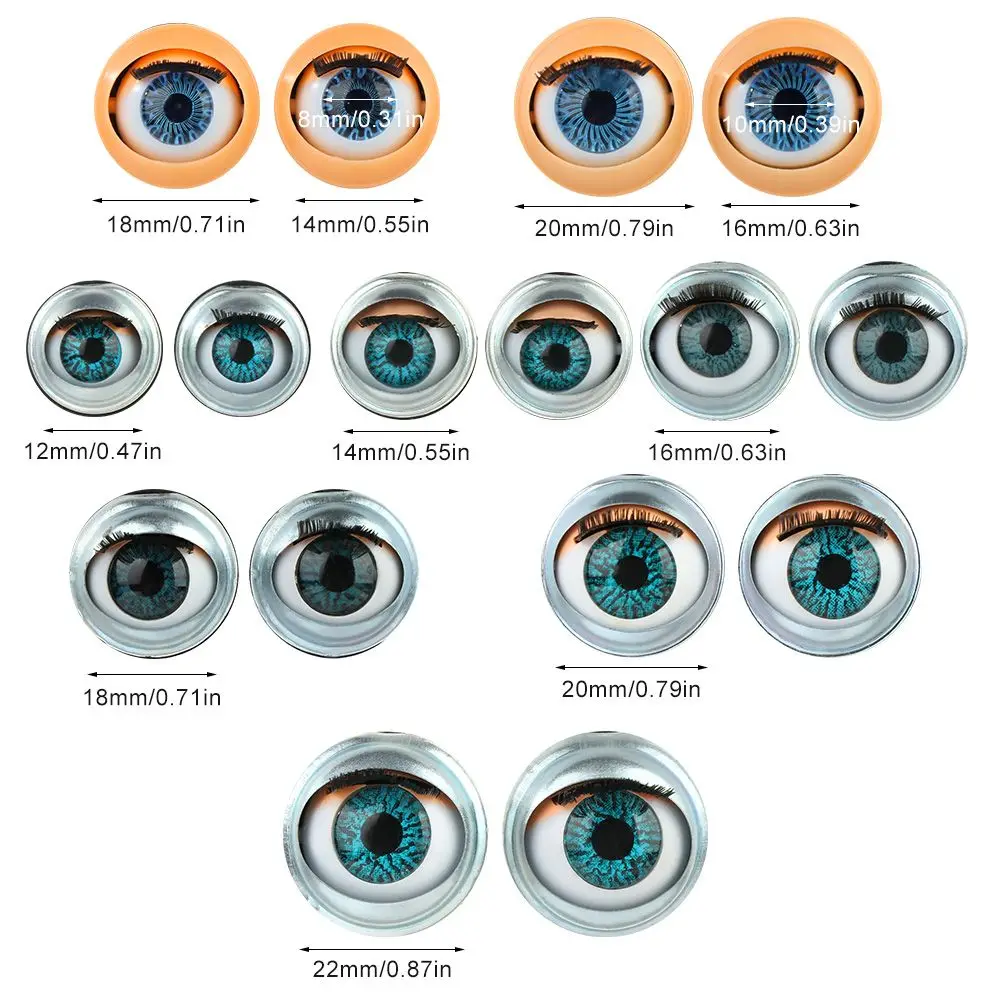 Par de ojos enrollables estilo 10mm