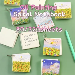 Mini cuaderno en espiral de flores kawaii para notas diarias