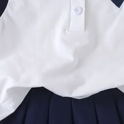 Conjunto niña de algodón sin mangas con falda veraniega