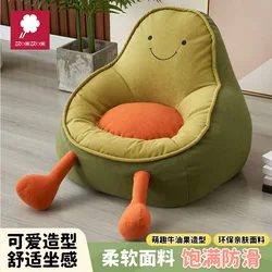 Sofá infantil estilo aguacate para rincón de lectura
