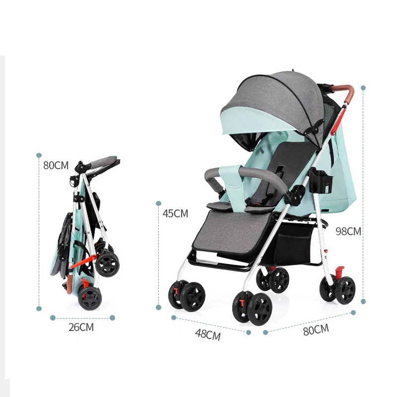 Cochecito bebé ligero paraguas plegable asiento reclinable - imagen 3