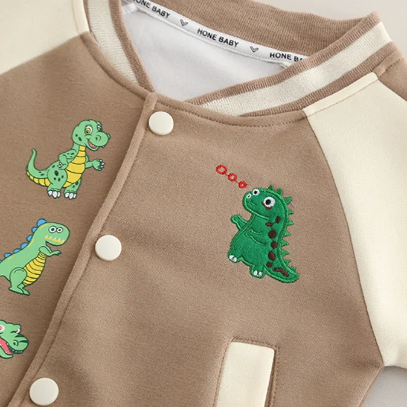Conjunto de bebé chaqueta de dibujos y camiseta con pantalón para otoño - imagen 5