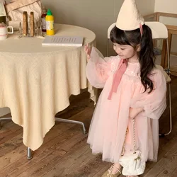 Vestido de princesa de niña con encaje y tul para fiesta