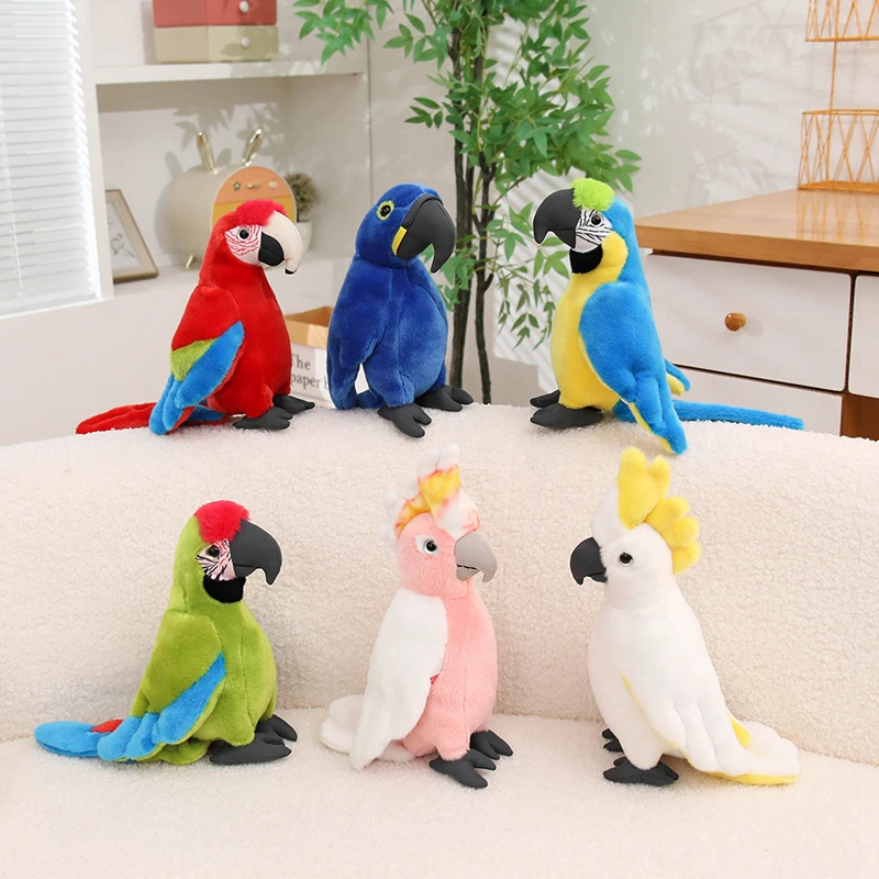 Peluche realista de loro tropical: muñeco suave para jugar educativo - imagen 3