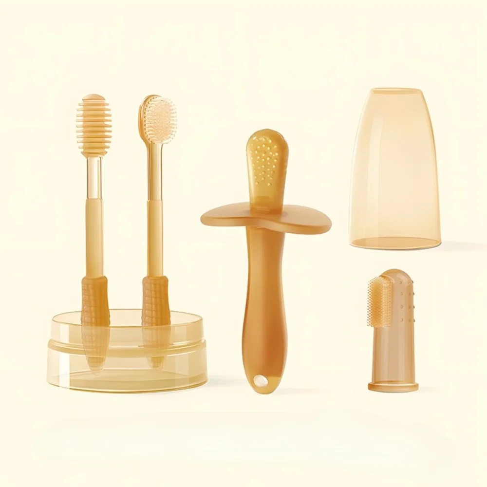 Cepillo dental de silicona para bebé con limpiador lingual - imagen 5