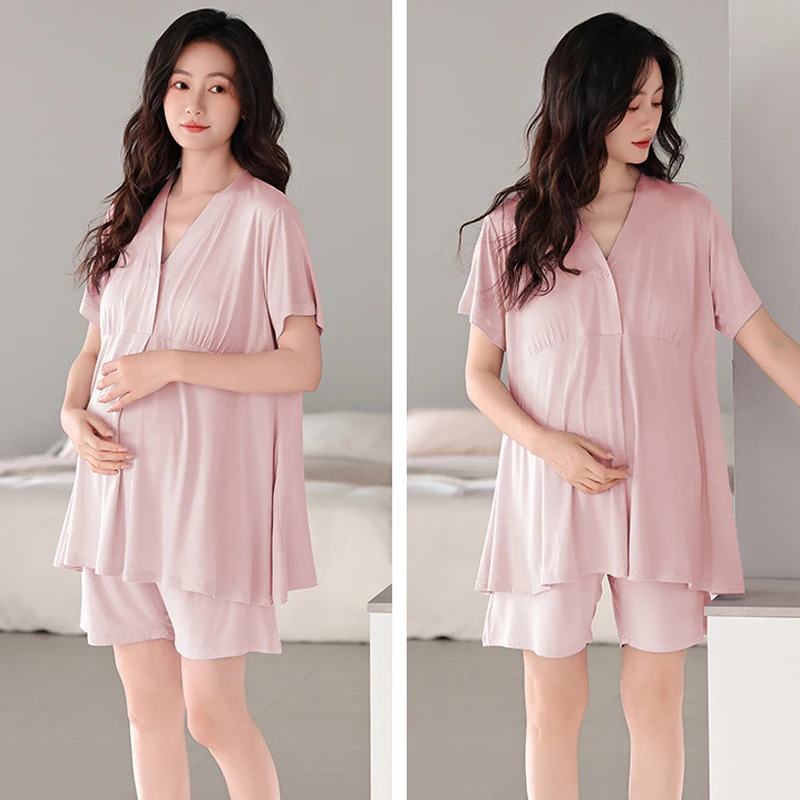 Conjunto pijama de lactancia materna para embarazadas posparto - imagen 3