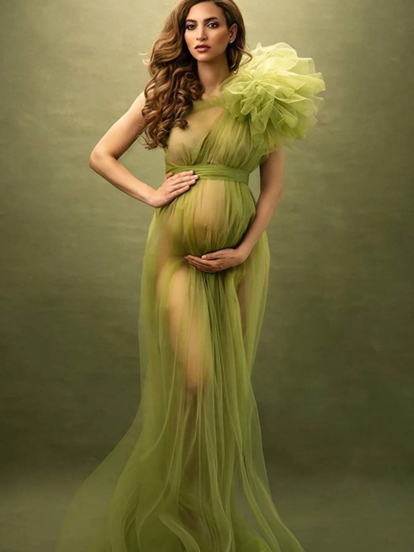 Vestido maxi negro para baby shower