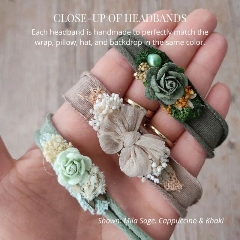 Envoltura suave para fotos de recién nacido con diadema floral - imagen 4