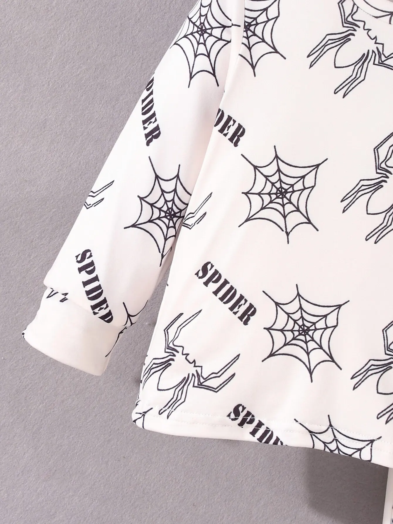 Pijama bebé manga larga con estampado de telarañas, cómodo - imagen 5