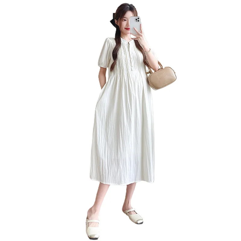 Vestido premamá largo de una línea sin mangas para fiesta elegante - imagen 3