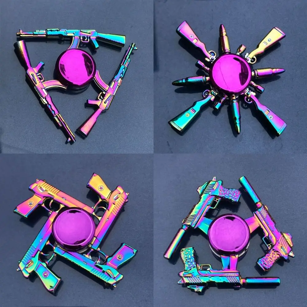Spinner de mano con acabado arcoíris metálico