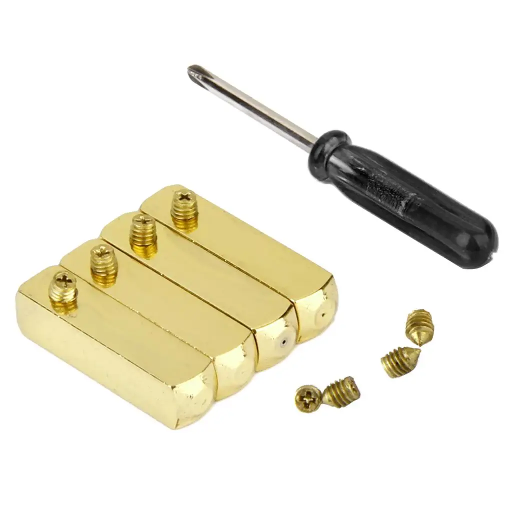 Puntas metálicas doradas para cordones, kit con tornillos y destornillador