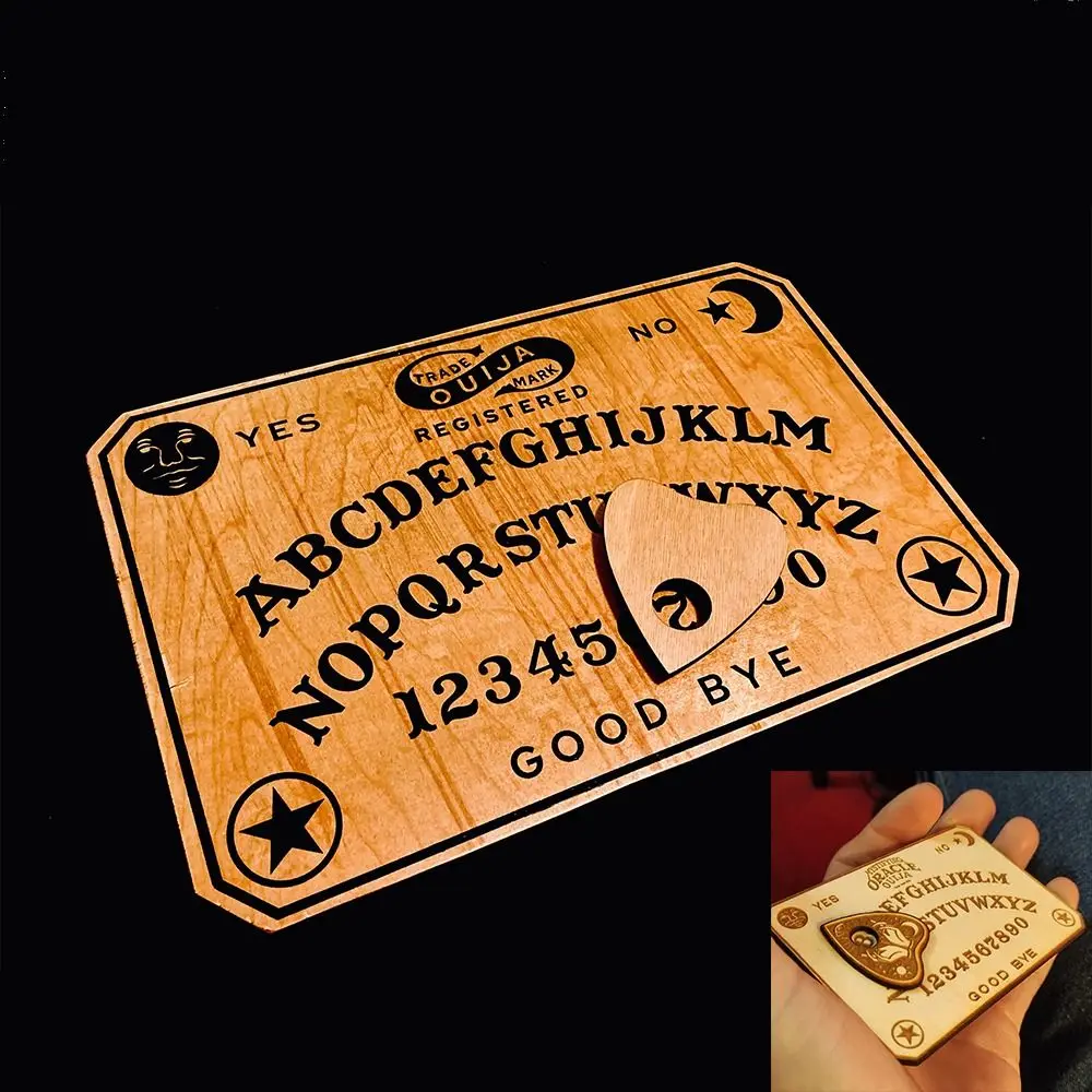 Juego de brujería: tabla mágica de madera tallada y péndulo - imagen 3