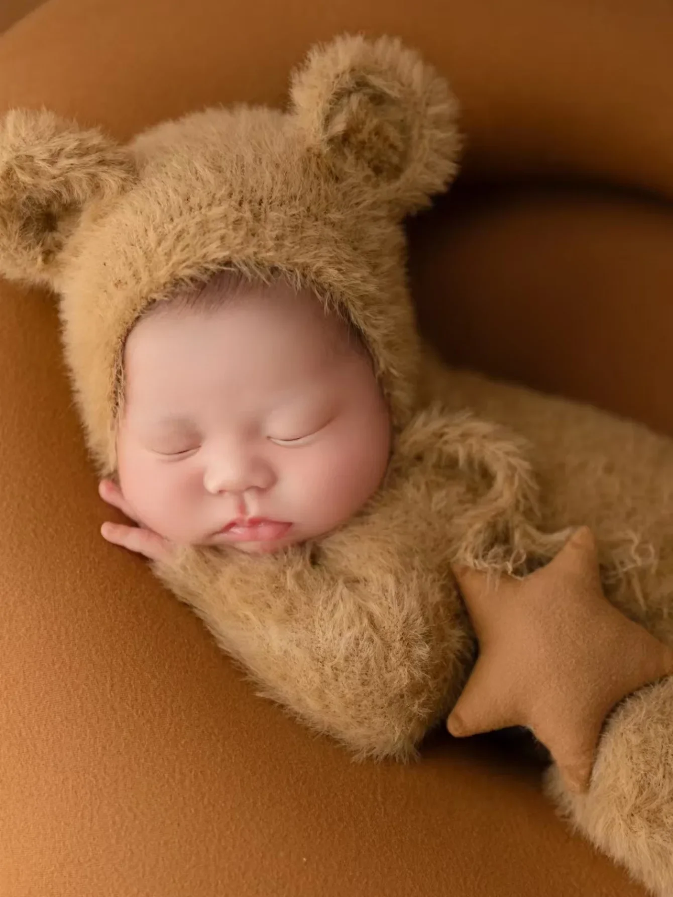 Sombrero de oso de peluche y pelele para bebé