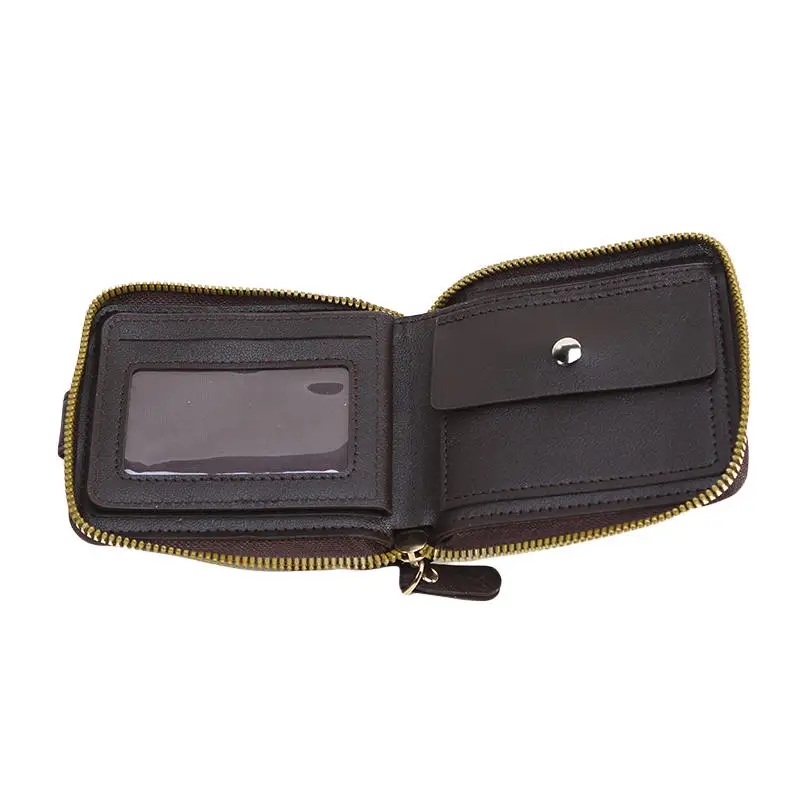 Monedero con cremallera de PU para hombre – cartera corta horizontal - imagen 2