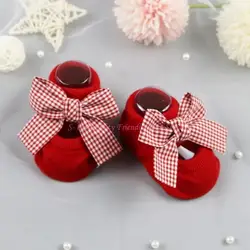 Calcetines rojos navideños para recién nacidos, suaves y cómodos