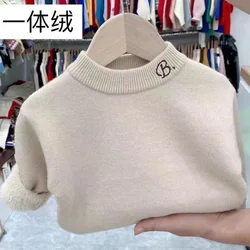 Jersey acolchado grueso de lana para niño y niña, invierno