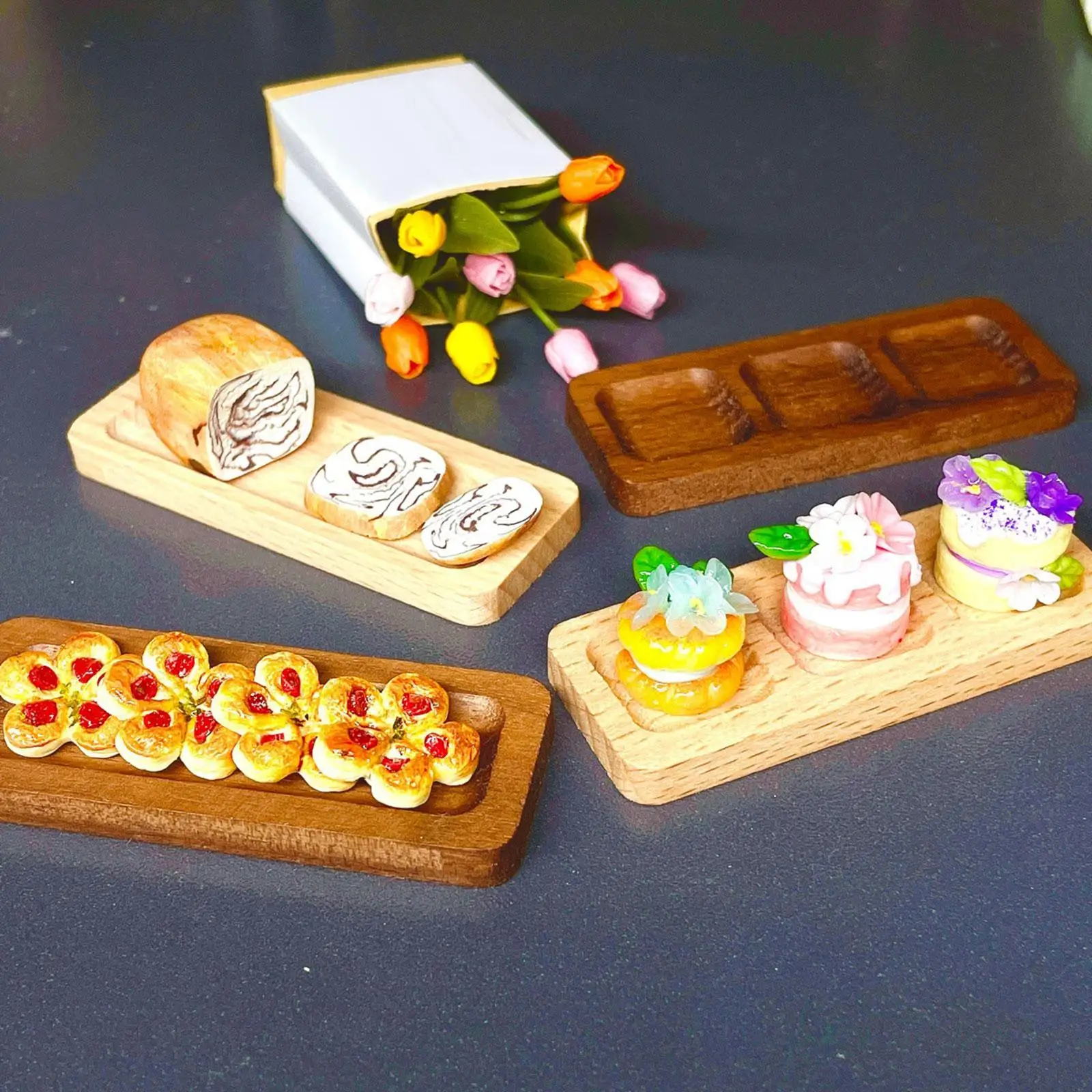 Mini bandeja de cupcakes de arcilla para casa de muñecas - imagen 2