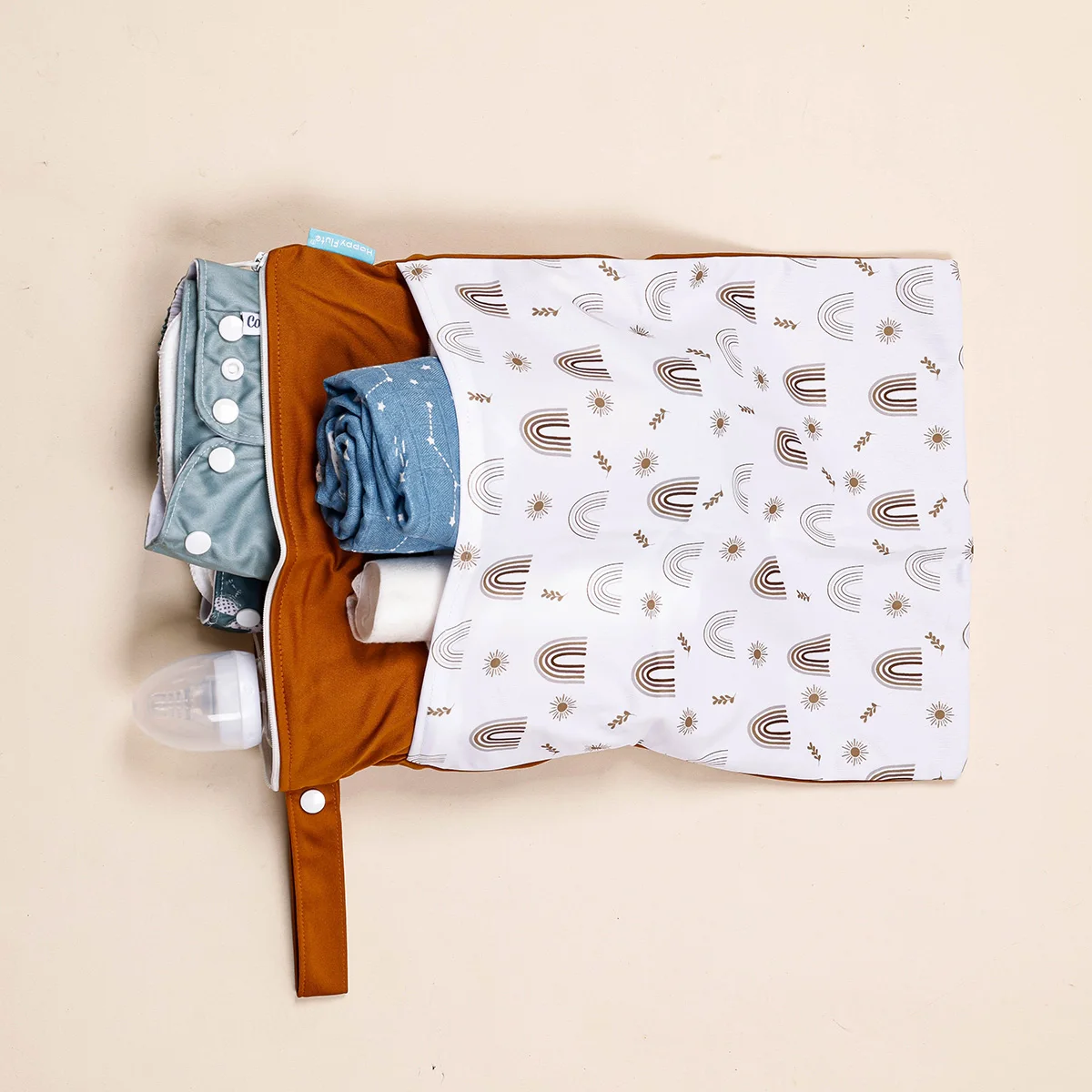 HappyFlute Bolsa Pañales Impermeable para Cochecito – Secos y Húmedos - imagen 2