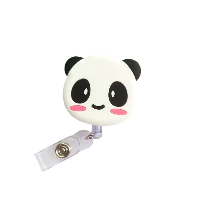 Carrete retráctil de silicona con panda y cerdo para niños - imagen 3