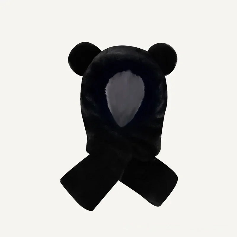 Gorro de punto con orejeras de oso para bebé – Forro polar suave - imagen 3