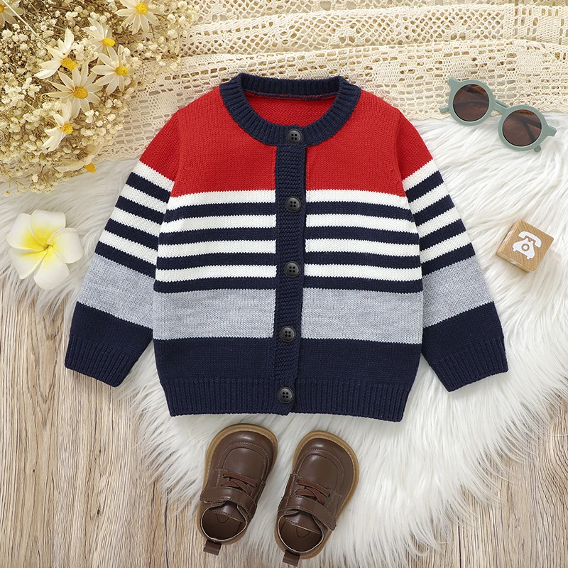 Jersey de bebé invierno con botones en punto y manga larga