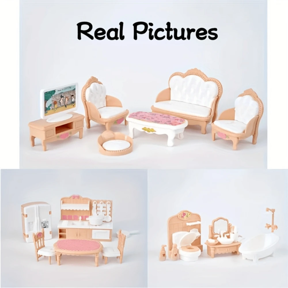 Juego de muebles para casa de muñecas en miniatura estilo vacacional - imagen 2