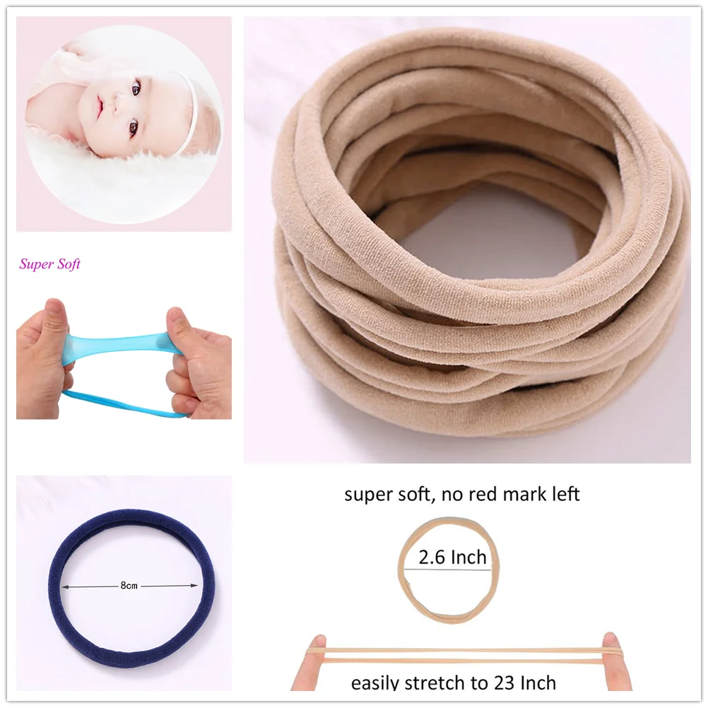 Diadema de nailon elástica para niñas – Tocado infantil y bebé - imagen 5
