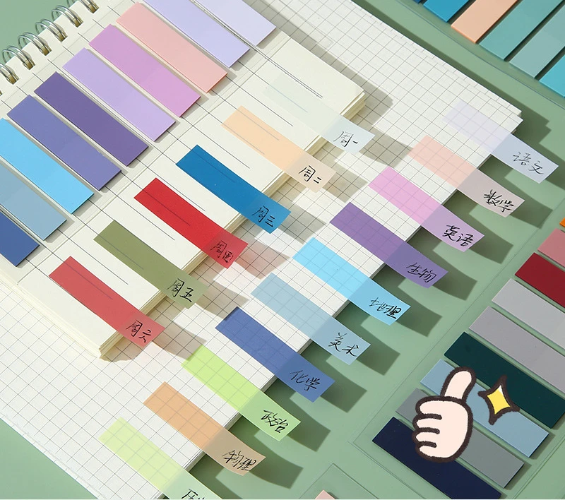 Marcadores e índice por color para localizar información