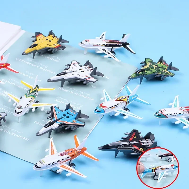 Avión de juguete extraíble de metal para niños, simulación educativa