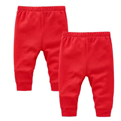 Pantalones Kavkas de algodón para bebé recién nacido – Rojo primavera