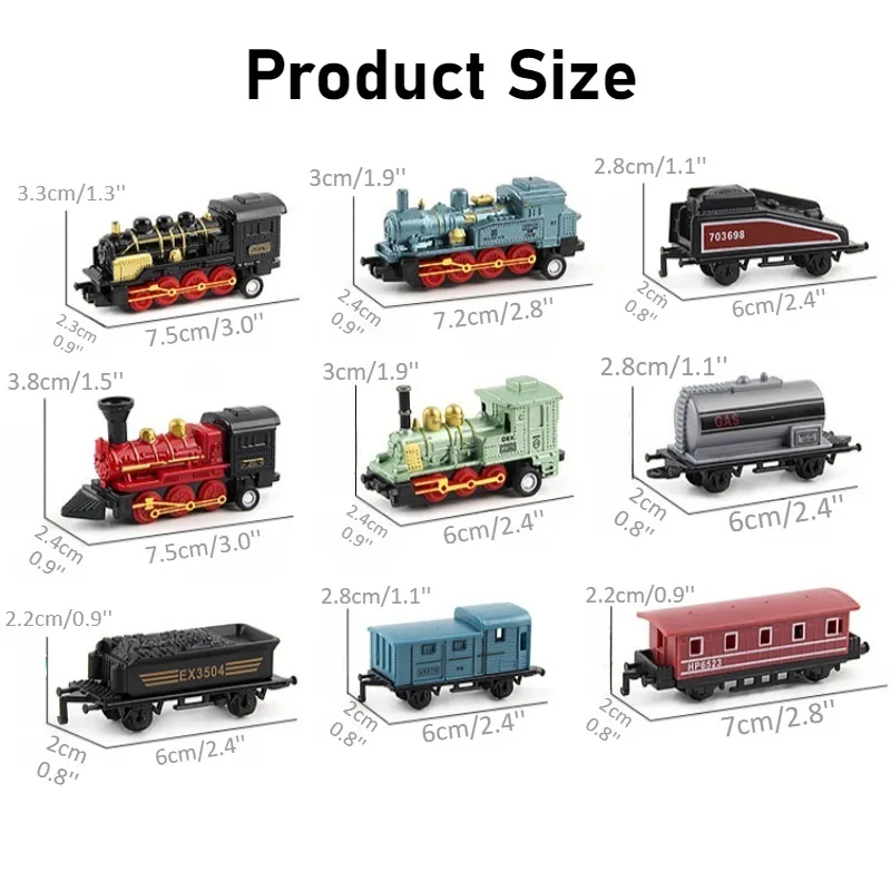 Tren de juguete retro de metal con vapor, locomotora para niños - imagen 3