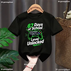Camiseta infantil manga corta de vuelta al cole con estampado divertido