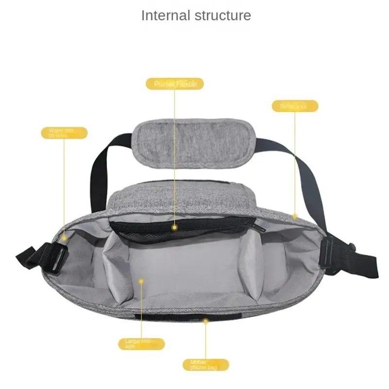 Bolsa organizadora para cochecito – Gran capacidad con portavasos - imagen 2